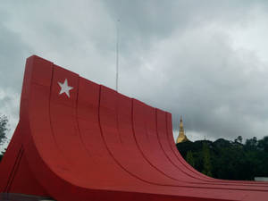 Martelaars-mausoleum Yangon-agtergrond — 4:3 Muurpapier