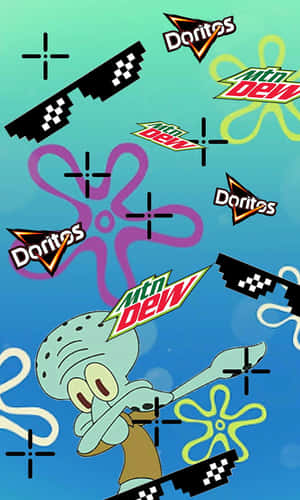 Vreemde Spongebob Prente — Galaxy Tab A11 Muurpapier
