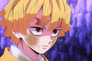 Vuil Zenitsu van Demonvegter — Demon slayer zenitsu Muurpapier