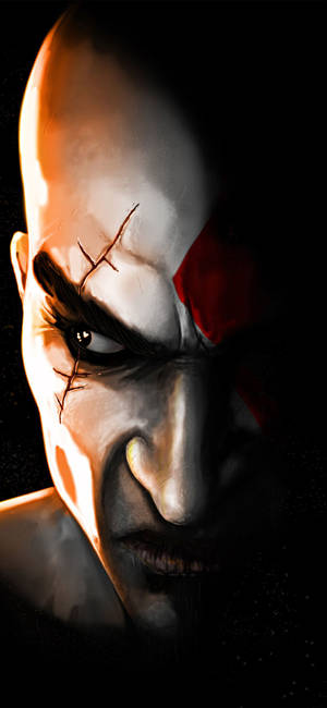 Vurige Kratos van God Of War speletjie behangpapier — iPhone 13 Muurpapier