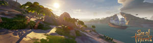 Sea Of Thieves-kus dubbelskerm-agtergrond — 3840x1080 Muurpapier