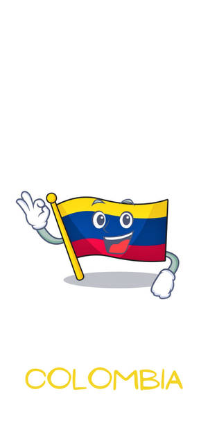 Waaiende Colombia Vlag Emoji-agtergrond — iPhone 17 Pro Max Muurpapier