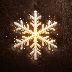 Sneeuvlok-emoji met 'n goue gloed op 'n donkerbruin agtergrond. — Tecno Phantom Muurpapier