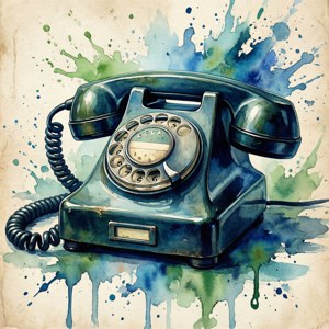 Kunstige waterverf ou draaitelefoon met blou en groen spatte. — Huawei nova Flip Muurpapier