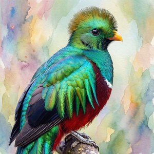'n Ketsal in waterverfstyl met sagte abstrakte agtergrond, elegant en artistiek. — Pixel Watch 4 Muurpapier