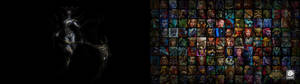 Dubbelskerm avatars agtergrond. — 3840x1080 Muurpapier