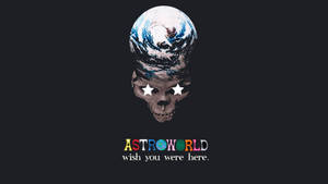 Koel estetiese Astroworld muurpapier met wonderlike kuns aarde skedel ontwerp. — iMac Muurpapier
