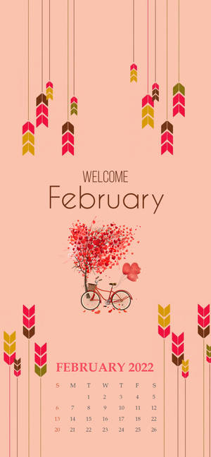 Welkom Februarie In Pienk Estetika muurpapier — iPhone 17e Muurpapier