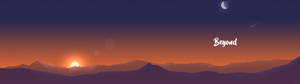 Sonsondergang oor minimalistiese berge dubbelmonitor agtergrond — 3840x1080 Muurpapier