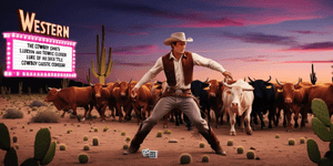 westers,cowboy,fliek,woestyn,hoed,perd,film,wilde westes,balju,bord,rustiek,kroeg,saloon,toneel,sonsondergang