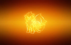 Neongeel kuns van Pokémon Arcanine agtergrond.
