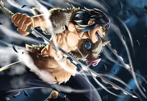 Wilde Diere Persona: Glimlaggende Inosuke Pfp — Cool Demon Slayer Muurpapier