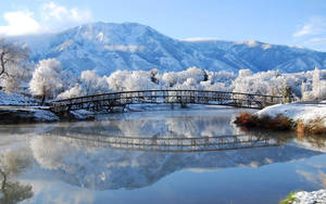 Winterbrug landskap agtergrond