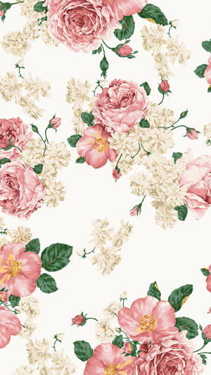 Wit en Pienk Blomme iPhone