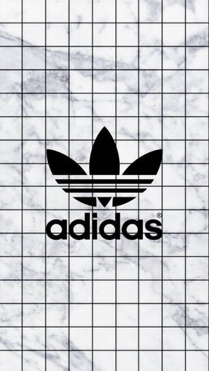 Wit Estetiese Tumblr Adidas-logo op Marmer — Wit estetiese Muurpapier