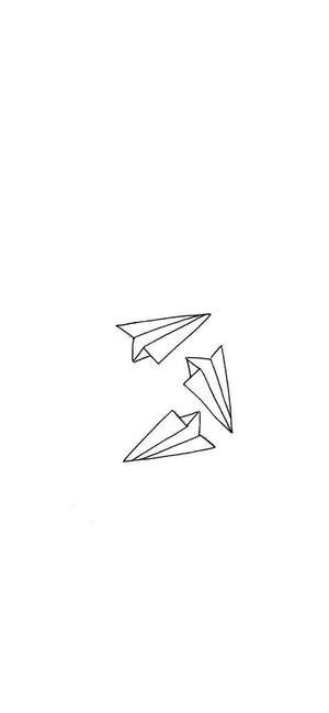 Wit iPhone Papier Vliegtuie — iPhone 15 Pro Muurpapier