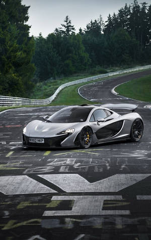 Wit Sportmotor Stuurbaan Kursus McLaren iPhone — Lenovo Idea Tab Plus Muurpapier
