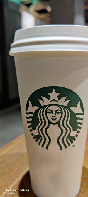 Wit Starbucks Beker iPhone — iPhone 12 Pro Max Muurpapier