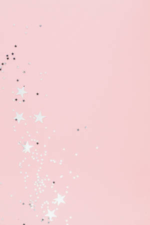 Wit Ster in Pastel Pienk Estetika — Pastel pienk estetika Muurpapier