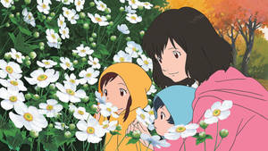 Wolf children anime kinders agtergrond — Anime kinders Muurpapier