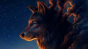 Koel Wolf prente — Koel wolf Muurpapier
