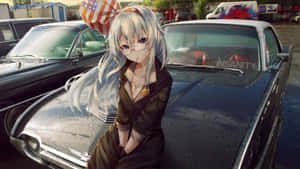 Anime Motor agtergrond — Anime kar Muurpapier