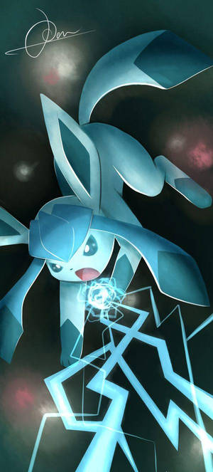 Ysstraal Glaceon-agtergrond — 20:9 Muurpapier