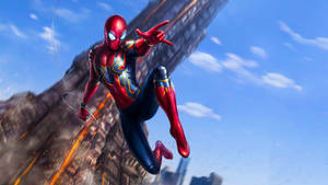 Ysterspinnekop Spiderman Strookprent — Spiderman Muurpapier