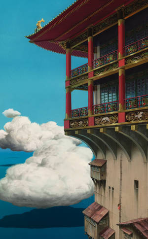 Studio Ghibli Yubaba se Badhuis Spirited Away-agtergrond — Galaxy Tab S10 Ultra Muurpapier