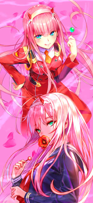 Zero Two-agtergrond — Honor 600 Smart Muurpapier