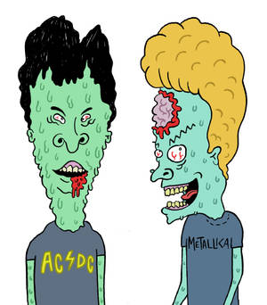 Zombie Beavis en Butt Head muurpapier — Vivo X Fold Muurpapier