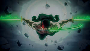 Zoro,One Piece,Wano,Haki,Anime,Green,King agtergronde