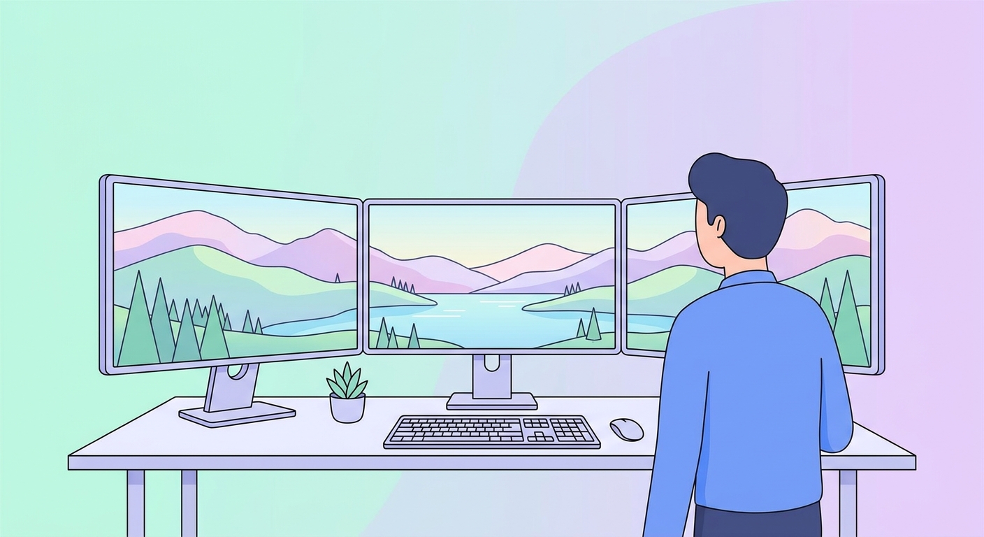 Muurpapier vir Multi-Monitor Opstellings